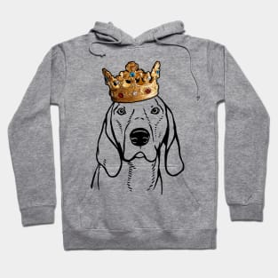 American English Coonhound Dog King Queen Wearing Crown Hoodie